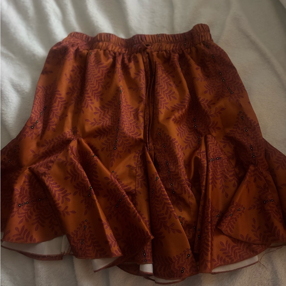 Simplee Apparel Vibrant Orange Skater Skirt